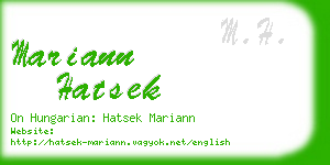 mariann hatsek business card